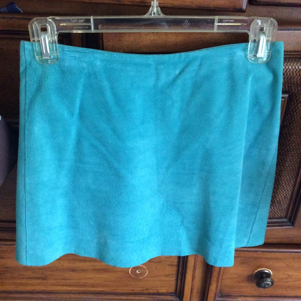 Bebe Blue Suede Skirt